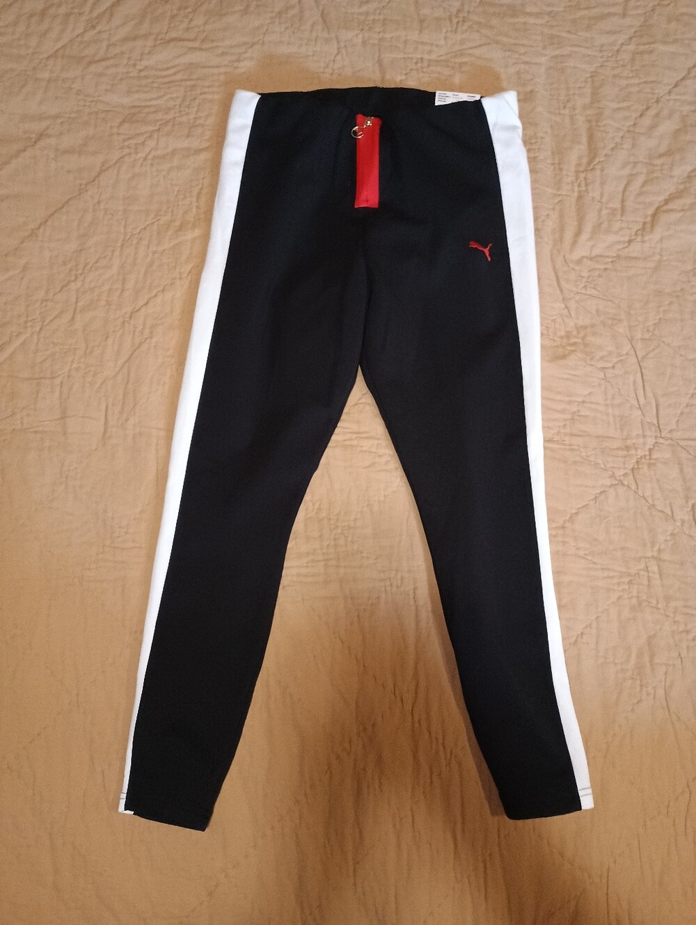 New with Tags Puma T7 High-Waisted Zip Leggings - Black/White/Red
